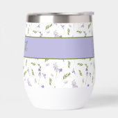 Blauwe Wilde Bloem Waterverf Monogram Naam (Links)