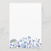 Blauwe Wilde Bloem Waterverf Trouw Menu (Achterkant)