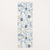 Blauwe wilde bloem waterverf  yogamat (Voorkant)