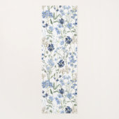 Blauwe wilde bloem waterverf  yogamat (Achterkant)