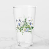 Blauwe wilde bloemen Bouquet Glass Tumbler (Achterkant)