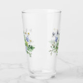 Blauwe wilde bloemen Bouquet Glass Tumbler (Links)