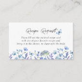 Blauwe Wilde Bloemen Bruidsfeest Recept Verzoek Informatiekaartje (Voorkant)