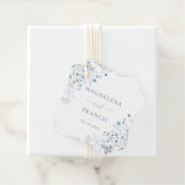 blauwe wilde bloemen bruiloft bedankjes labels (In situ)