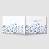 Blauwe Wilde Bloemen Bruiloft Gastenboek (Volledig)