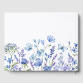 Blauwe Wilde Bloemen Bruiloft Gastenboek (Achterkant)