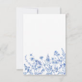 Blauwe Wilde Bloemen Bruiloft RSVP Kaart (Achterkant)