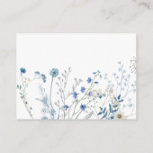 Blauwe wilde bloemen Bruiloft Website Informatiekaartje (Achterkant)