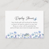 Blauwe Wilde Bloemen Delicate Bloemenschouw Douche Informatiekaartje (Voorkant)