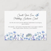 Blauwe Wilde Bloemen Delicate Bloemensprei Informatiekaartje (Voorkant)