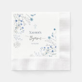 blauwe wilde bloemen Doop Servet (Voorkant)