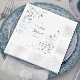 blauwe wilde bloemen Doop Servet