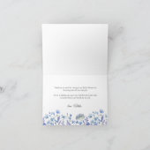 Blauwe Wilde Bloemen Fijne Bloemstukken Bedankkaart (Binnen)