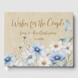 Blauwe wilde bloemen gastenboek