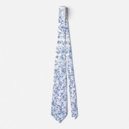 Blauwe Wilde Bloemen Heren Das