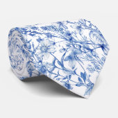 Blauwe Wilde Bloemen Heren Das (Opgerold)