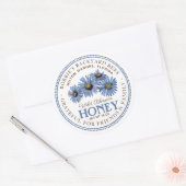 Blauwe wilde bloemen honingwijn Sticker wit (Envelop)