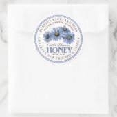 Blauwe wilde bloemen honingwijn Sticker wit (Tas)