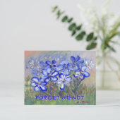 Blauwe wilde bloemen in een veldeffectschildering briefkaart (Staand voorkant)
