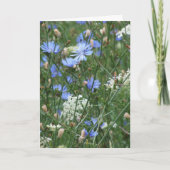 Blauwe wilde bloemen kaart (Voorkant)
