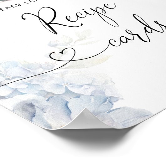 Blauwe wilde bloemen laat je receptkaart hier acht poster (Hoek)