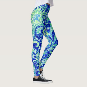Blauwe wilde bloemen Leggings