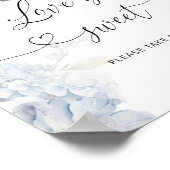 Blauwe wilde bloemen Liefde is zoet neem een trakt Poster (Hoek)