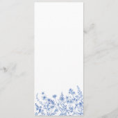 Blauwe Wilde Bloemen Menu (Achterkant)
