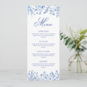 Blauwe Wilde Bloemen Menu (Staand voorkant)