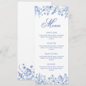 Blauwe Wilde Bloemen Menu (Voorkant / Achterkant)