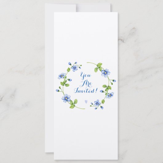 Blauwe wilde bloemen met grote bruiloft (Achterkant)