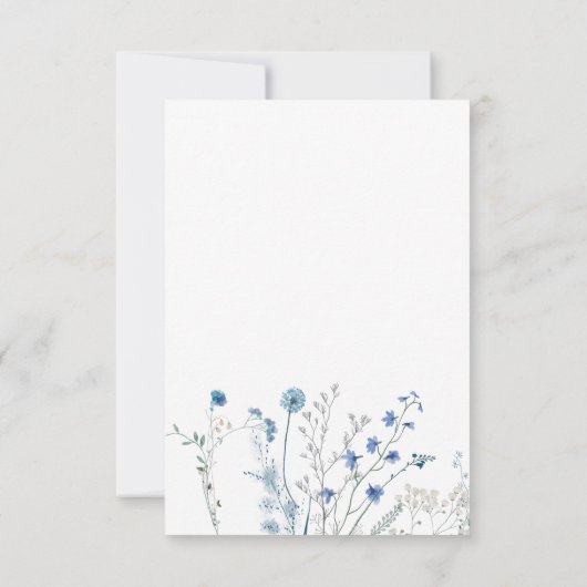 blauwe wilde bloemen RSVP bruiloft (Achterkant)