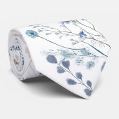 blauwe wilde bloemen stropdas (Opgerold)