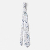 blauwe wilde bloemen stropdas (Achterkant)