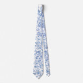 blauwe wilde bloemen stropdas (Voorkant)