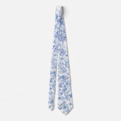 blauwe wilde bloemen stropdas (Achterkant)