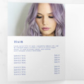 Blauwe Wilde Bloemen Trifold Brochure Drieluik Kaart (Binnenzijde eerst)