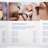  Blauwe Wilde Bloemen Trifold Brochure Drieluik Kaart (Binnenkant midden)