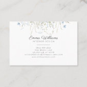 Blauwe wilde bloemen visitekaartje (Achterkant)