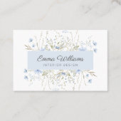 Blauwe wilde bloemen visitekaartje (Voorkant)