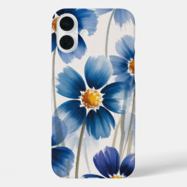 Blauwe Wilde Bloemen Waterverf Hoesje