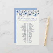 Blauwe wilde bloemen wil ze liever Baby shower spe