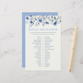 Blauwe wilde bloemen wil ze liever Baby shower spe