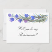 Blauwe wilde bloemen zijn mijn bruidsmeisje voorst kaart (Voorkant)