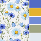 Blauwe Wilde Bloemenweide Waterfles