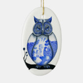 Blauwe wilde boomgaard keramisch ornament (Rechts)