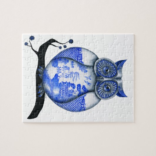 Blauwe wilde boomgaard legpuzzel (Horizontaal)