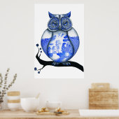 Blauwe wilde boomgaard poster (Keuken)