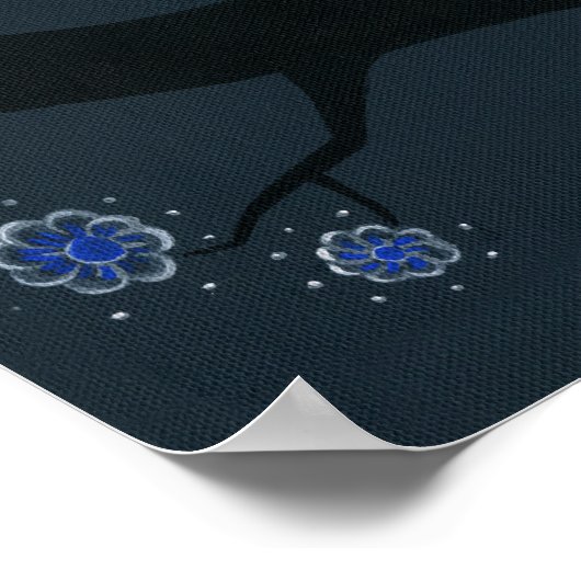 Blauwe wilde boomgaard poster (Hoek)