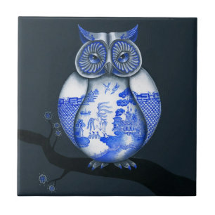 Blauwe wilde boomgaard tegeltje